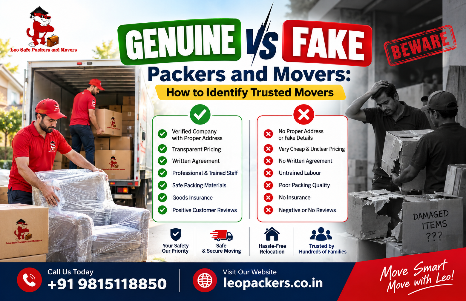 Genuine vs Fake Packers and Movers: How to Identify Trusted Movers