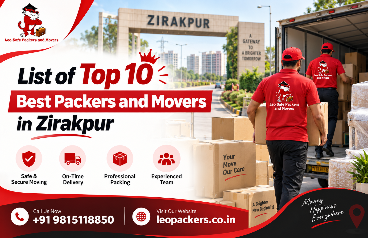 List of Top 10 Best Packers and Movers in Zirakpur