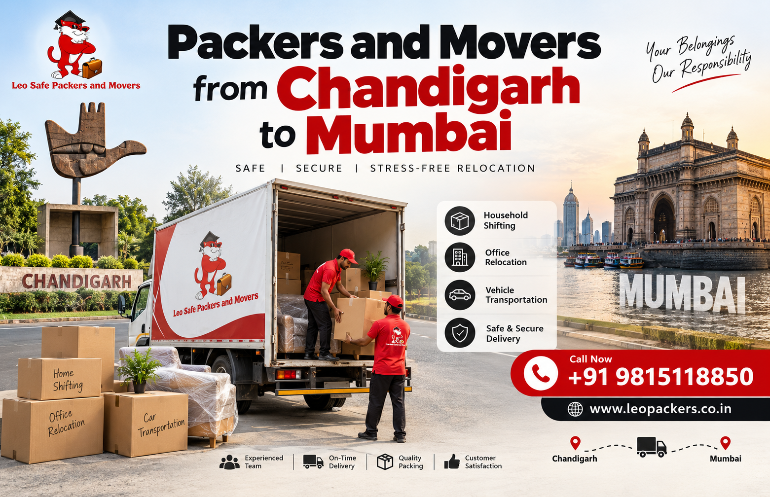 Packers and Movers from Chandigarh to Mumbai