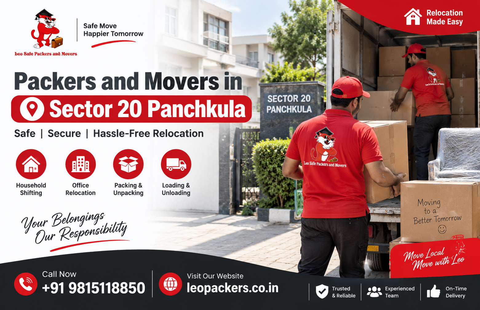 Packers and Movers in Sector 20 Panchkula